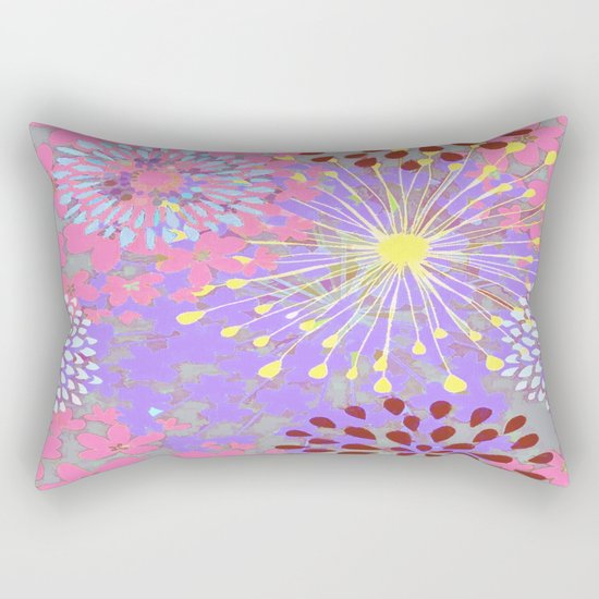 Floral Explosion Abstract Rectangular Pillow