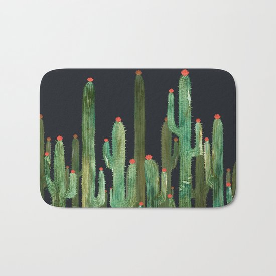 Cactus Four at night Bath Mat
