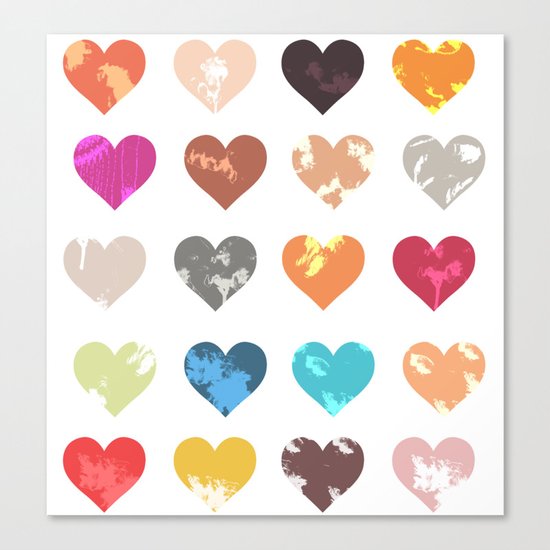 Colorful love pattern Canvas Print