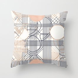 Warm Pastel Pattern - Lines and Shapes Throw Pillow