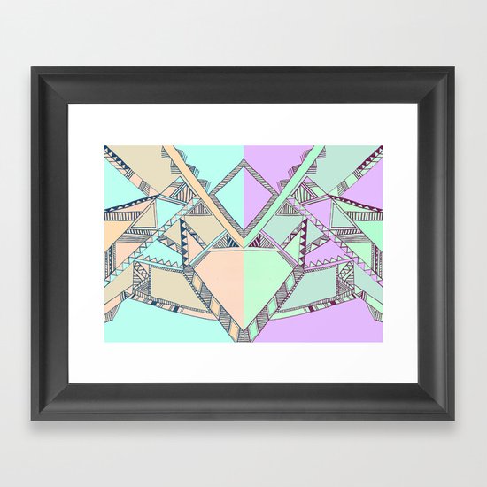 Aztec print illustration Framed Art Print