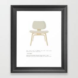 Eames Chair - Upholstered Molded Plywood Lounge Chair Framed Art Print