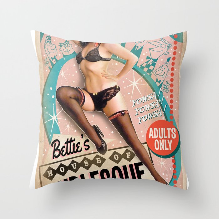 Betties' House of Burlesque Throw Pillow