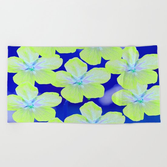 Retro Flowers II Beach Towel
