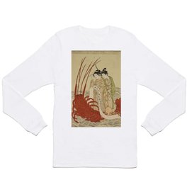 Lovers and a literate octopus by Ippitsusai Buncho Long Sleeve T-shirt