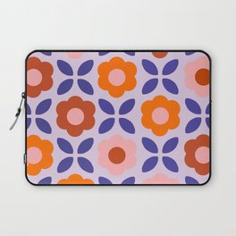 Retro Flower Pattern - orange periwinkle Laptop Sleeve