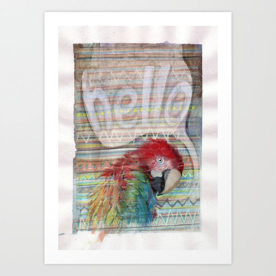 Hello Parrot Art Print