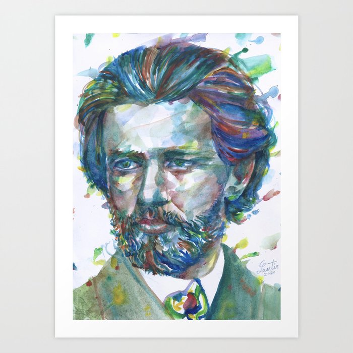 PYOTR ILYICH TCHAIKOVSKY - watercolor portrait.2 Art Print