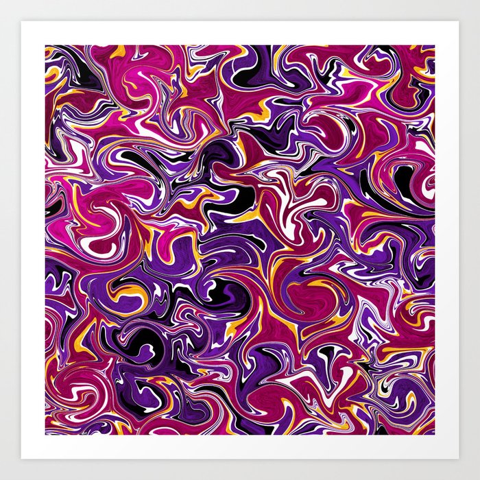 Purple and pink swirl abstract, Colorful liquify art Art Print
