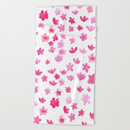 Pink Blooms Beach Towel