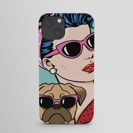 Bitch Please Comic Girl and Pug Pop Art iPhone Case