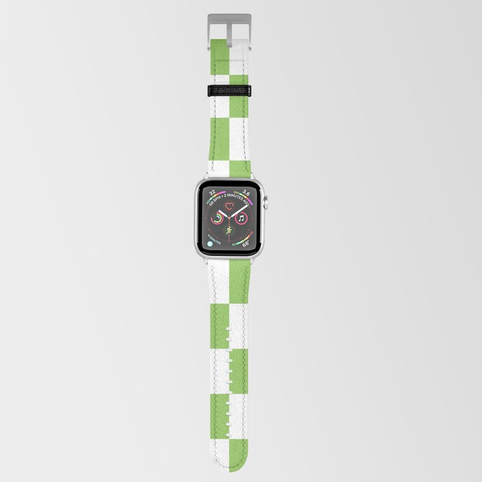 Lime Green Checkerboard Pattern Palm Beach Preppy Apple Watch Band