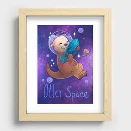 Kawaii Otter Space Recessed Framed Print