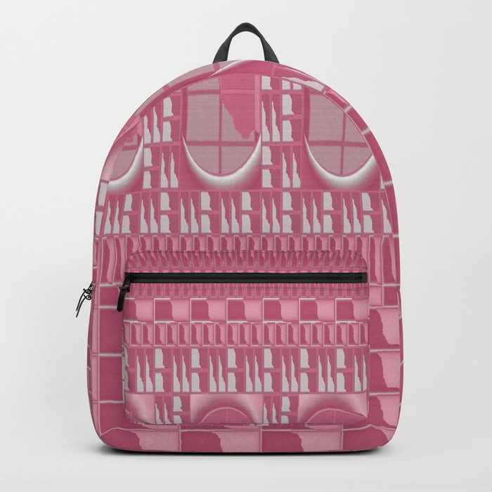 Rose Pink Geometric Abstract Backpack