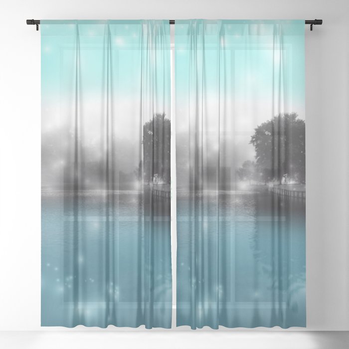 Peace and Tranquility Landscape Sheer Curtain