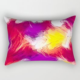 Colorful Palette Knife Abstract Rectangular Pillow