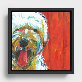 Soft-Coated Wheaten Terrier // Colorful  Framed Canvas