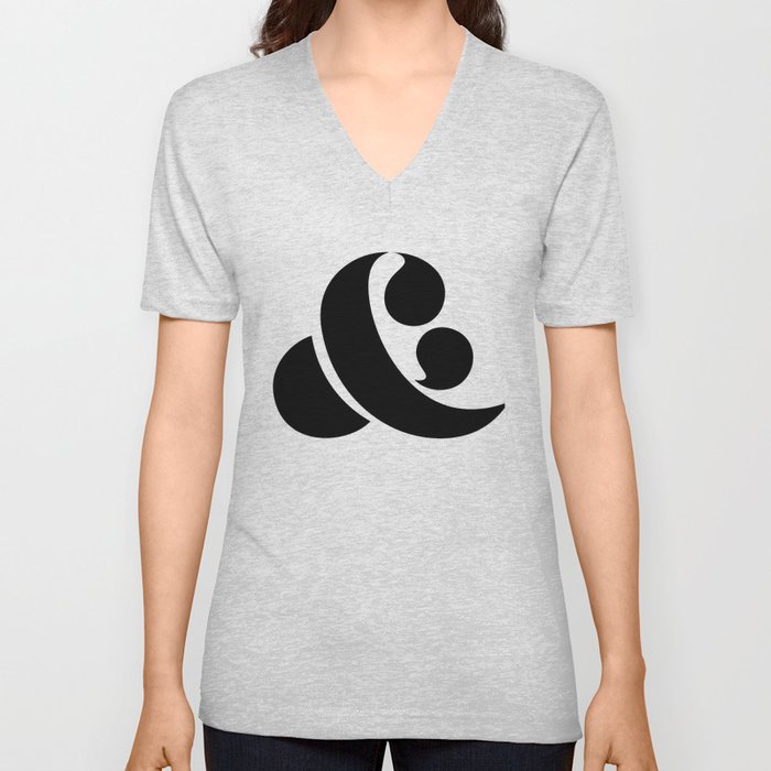 Ampersand V Neck T Shirt