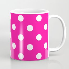 Hot Pink and White Polka Dots Palm Beach Preppy Coffee Mug