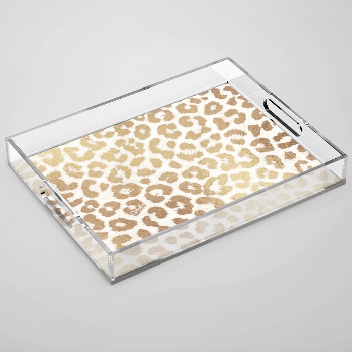 ReaL LeOpard - Greek Ancient Gold Acrylic Tray