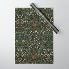 William Morris Vintage Blackthorn Green 1892 Wrapping Paper