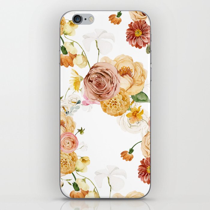 Neutral Floral Pattern Watercolor iPhone Skin