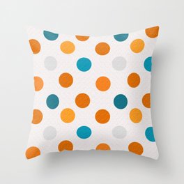 Polka Dots for Teal and Orange Lovers Throw Pillow