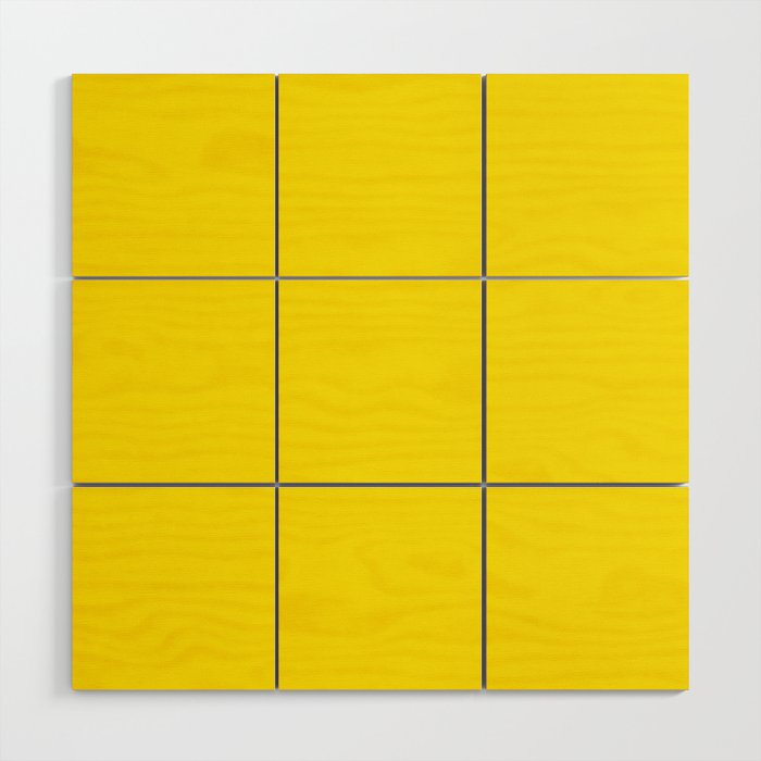 Lighting bright yellow solid color modern abstract pattern  Wood Wall Art