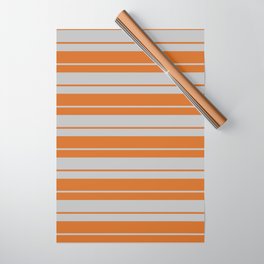 [ Thumbnail: Grey and Chocolate Colored Lines Pattern Wrapping Paper ]