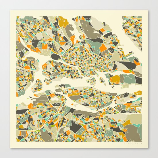 Stockholm MAP Canvas Print