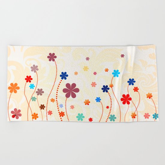 Summer Flowers Beach Towel