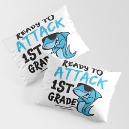 Ready To Attack 1st Grade Shark Pillow Sham