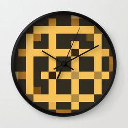 alt JUKE (coordinate for JUKEBOX pattern) Wall Clock | Mat, Tan, Assymetrical, Contrast, Rust, Graphicdesign, Case, Pattern, Jukebox, Design 