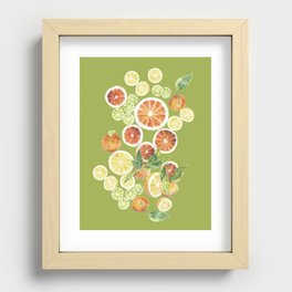 Oranges_green Recessed Framed Print