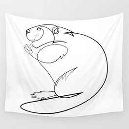 Beaver one line Wall Tapestry