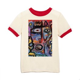 Red King Neo Expressionist Portrait Art by Emmanuel Signorino  Kids T Shirt