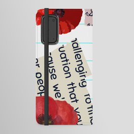 Floral Inspired Newspaper Collage Android Wallet Case