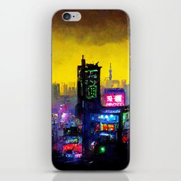 Tokyo Cyberpunk Cityscape at Night iPhone Skin