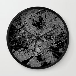 Riyadh Black Map Wall Clock