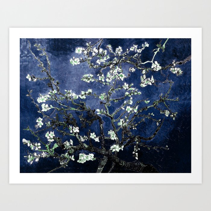 Vincent Van Gogh Almond Blossoms Dark Blue Kunstdrucke Vincent Van Gogh Almond Blossoms Dark Blue Kunstdrucke