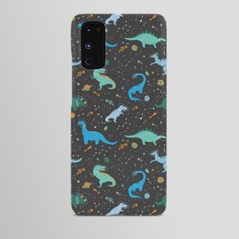Dinosaurs in Space in Blue Android Case