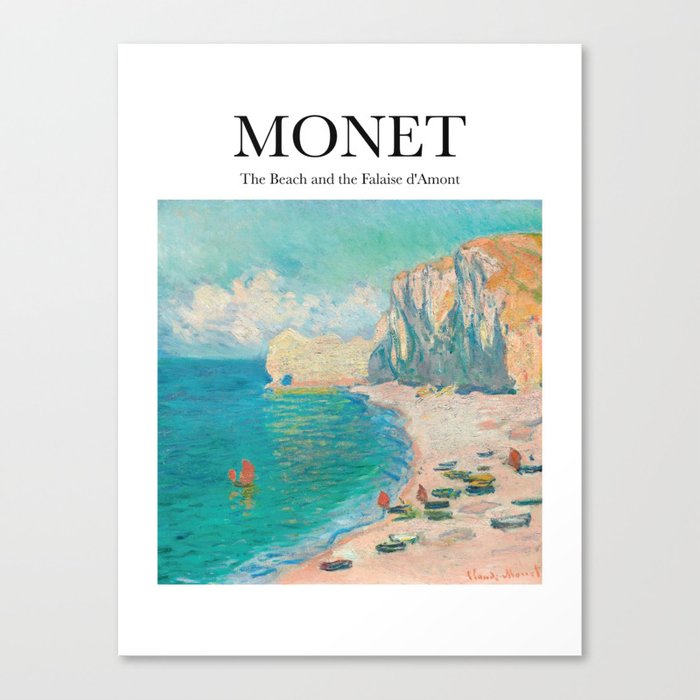 Monet - The Beach and the Falaise d'Amont Canvas Print