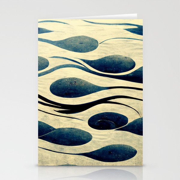 Minimal Abstract Drops of Water in Japanese Style Illustration Stationery Cards