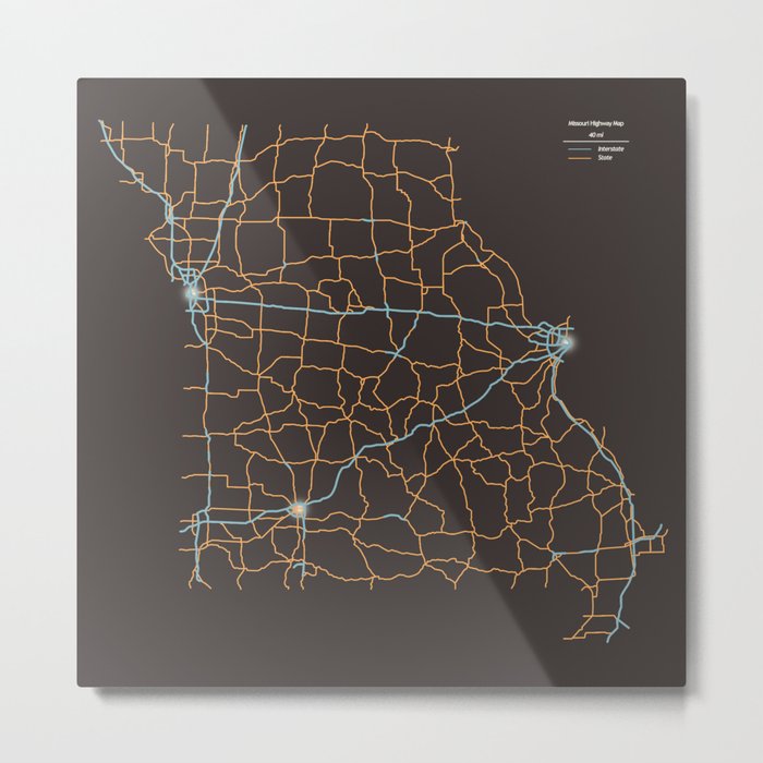 Missouri Highways Metal Print