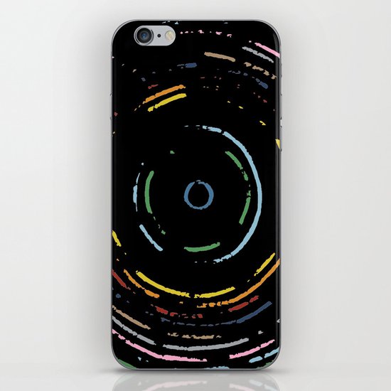 Rainbow Record on Black Closeup iPhone & iPod Skin