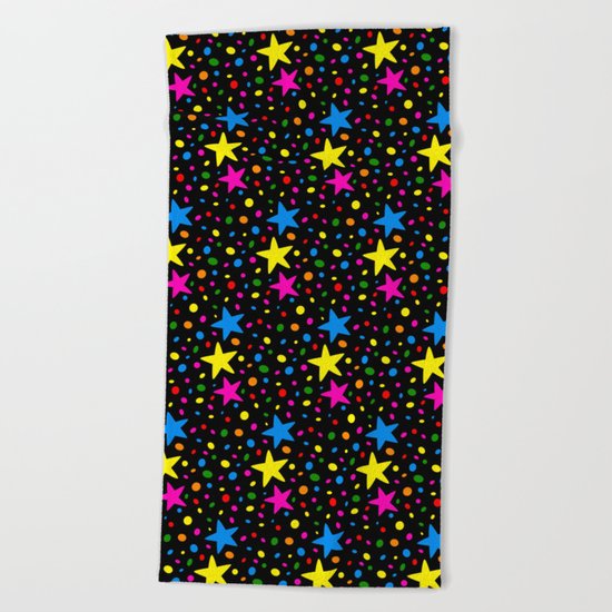 Colorful Stars Beach Towel
