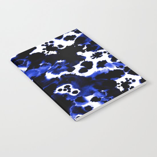 Watercolor indigo india ink boho girly trendy abstract painting brushstrokes dorm college painterly Notebook