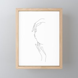 Minimalist Face Illustration - Monica Framed Mini Art Print