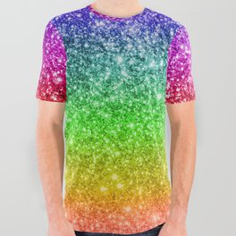 Rainbow Glitter All Over Graphic Tee