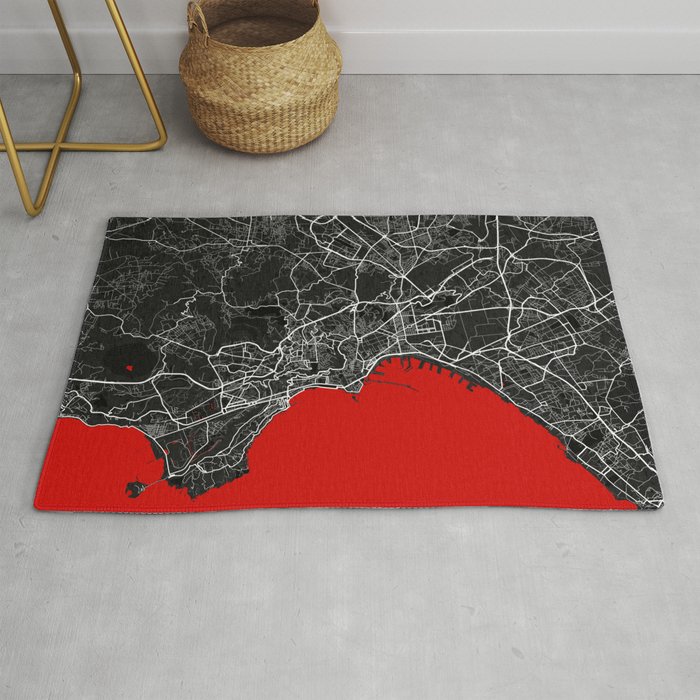 Naples City Map of Italy Oriental Rug by deMAP Studio Society6